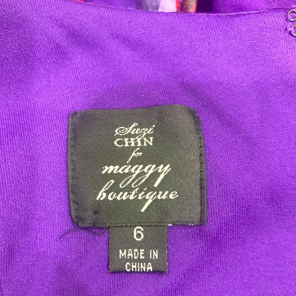 NWOT Purple Suzi Chin for Maggy Boutique purple ruched Dress size 6. Never worn. - Picture 3 of 3